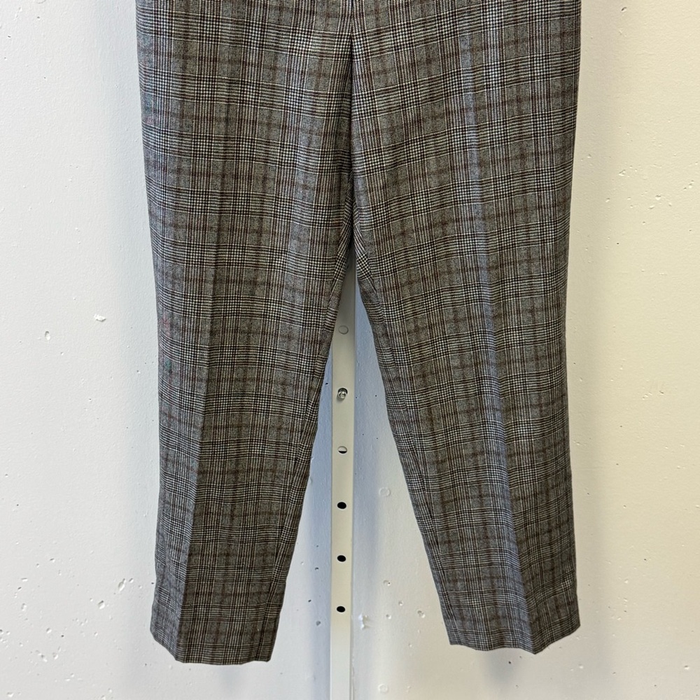 Theory Treeca Plaid Wool Straight Crop Pants‎ Career Casual Sz 8 - Picture 6 of 12